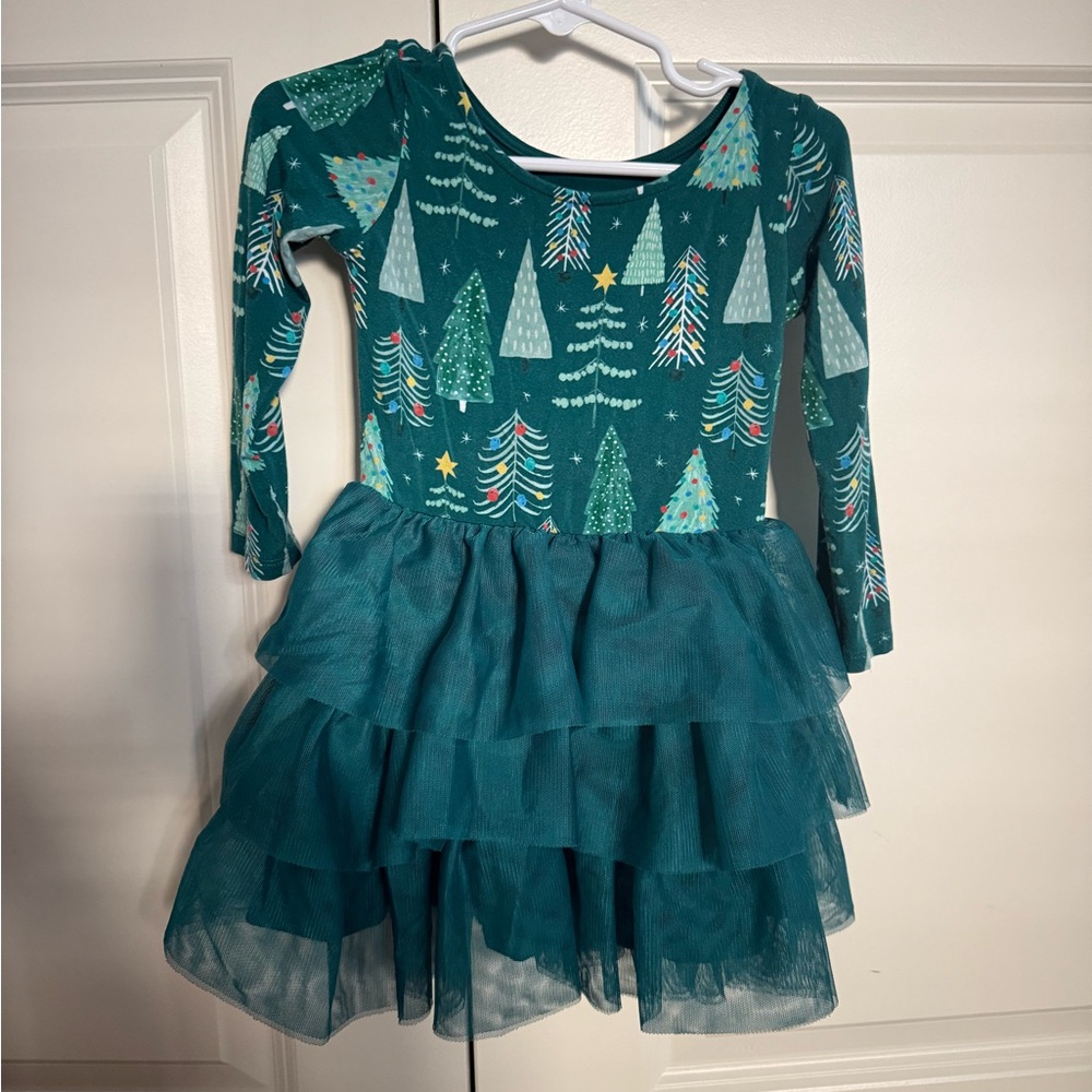 Little Sleepies twinkling trees tiered tutu dress with bloomers